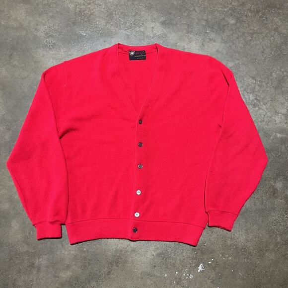 Vintage Other - Vintage 60s Max Sportswear Red Acrylic Cardigan